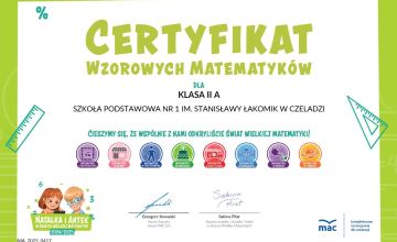 Certyfikat wzorowych matematyków